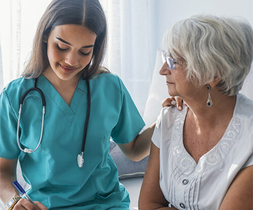 image of nurse and patient